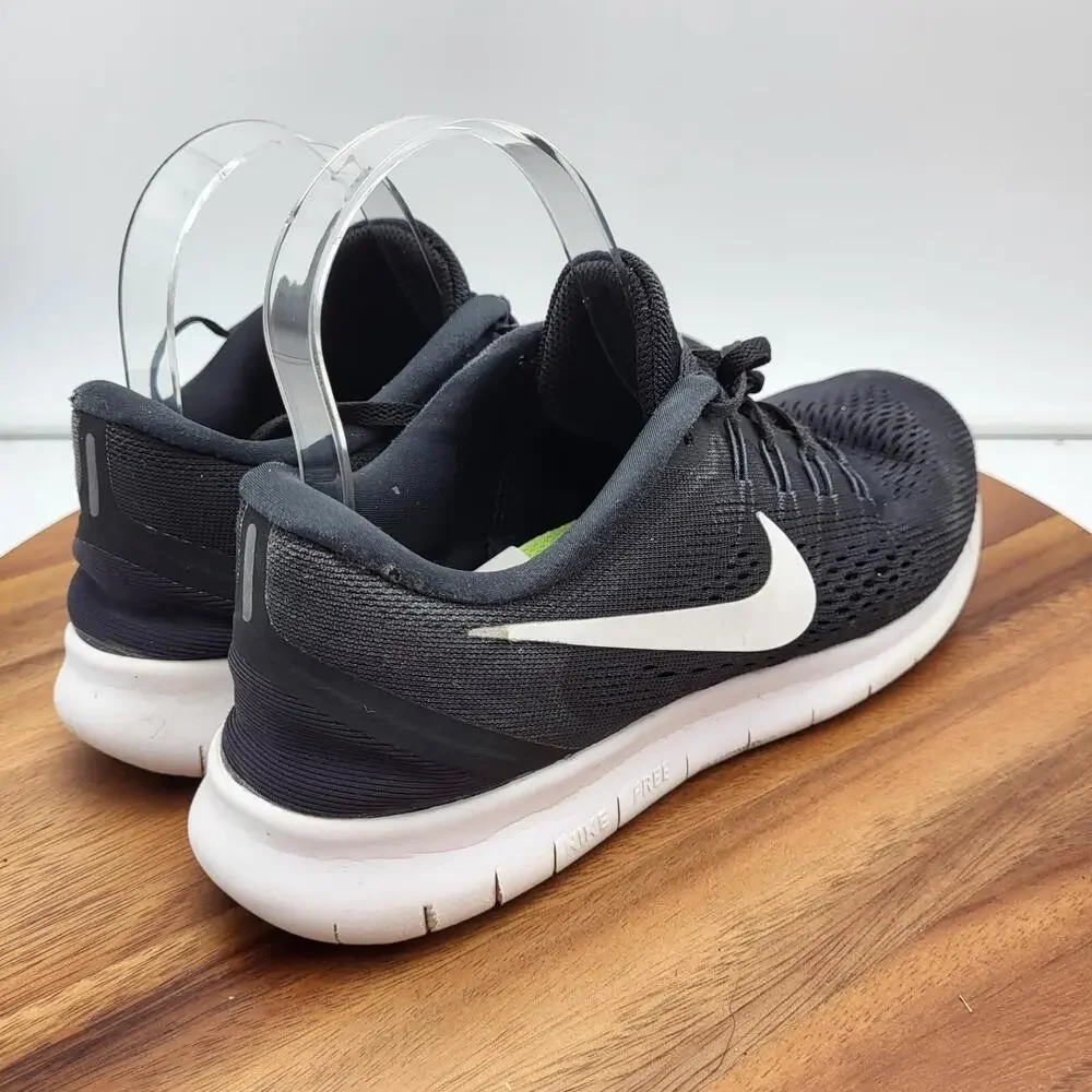 Nike Womens‎ Free RN Running Shoes Womens Size 9 831509-001 Black White Trainers